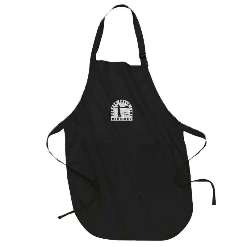 Copper Falls Lake Ice Fishing Michigan Full-length Apron | Artistshot