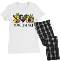 Peace Love Fall Vibes Pumkin Season Spooky Season Halloween Women's Pajamas Set | Artistshot