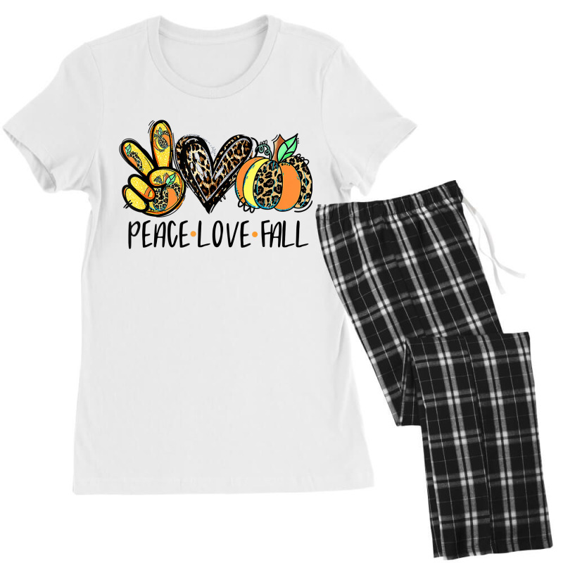 Peace Love Fall Vibes Pumkin Season Spooky Season Halloween Women's Pajamas Set by TeriAndrea | Artistshot