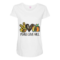 Peace Love Fall Vibes Pumkin Season Spooky Season Halloween Maternity Scoop Neck T-shirt | Artistshot