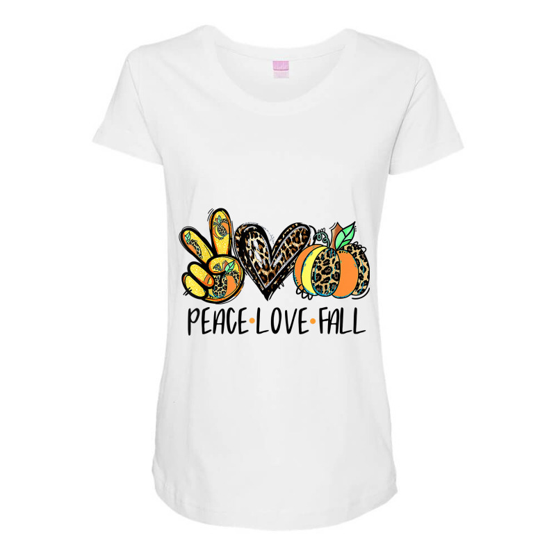 Peace Love Fall Vibes Pumkin Season Spooky Season Halloween Maternity Scoop Neck T-shirt by TeriAndrea | Artistshot