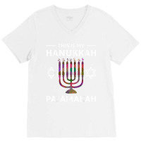 Hanukkah Pajama Menorah Pajamakah Chanukah Jewish V-neck Tee | Artistshot