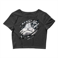 Cool Novelty Torn Clothes Revealing Robot Skeleton Halloween Crop Top | Artistshot