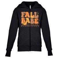 Cute Fall Babe Vintage Style Love Autumn Season Thanksgiving Youth Zipper Hoodie | Artistshot