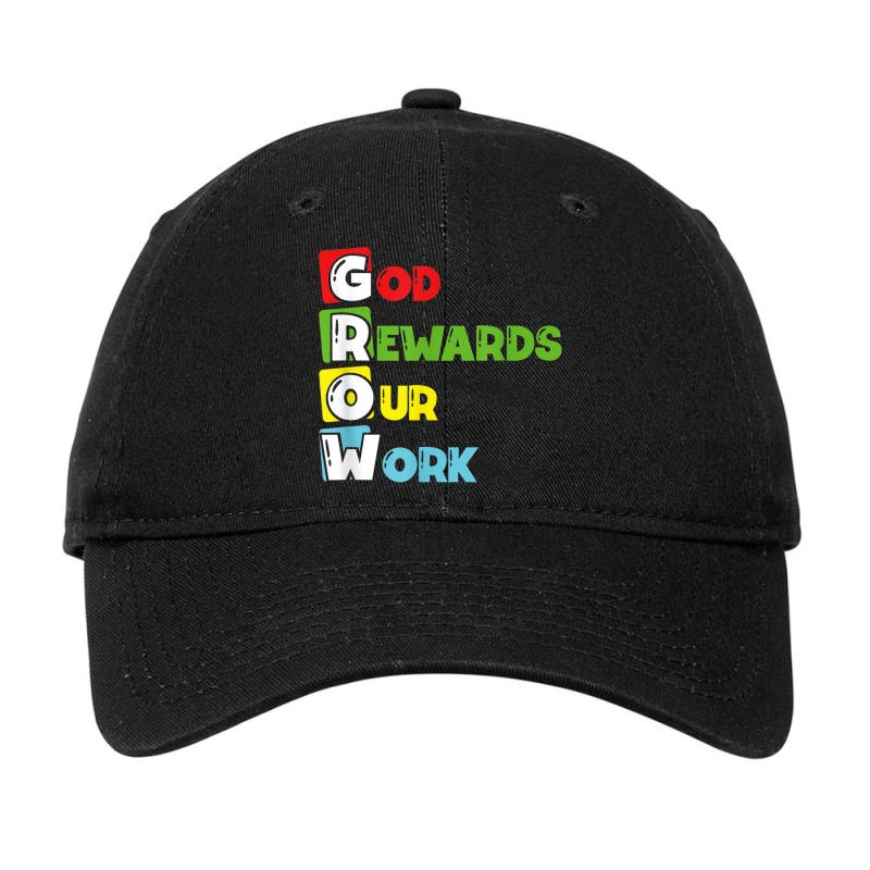 Grow God Rewards Our Work Christian Adjustable Cap by Prestige | Artistshot