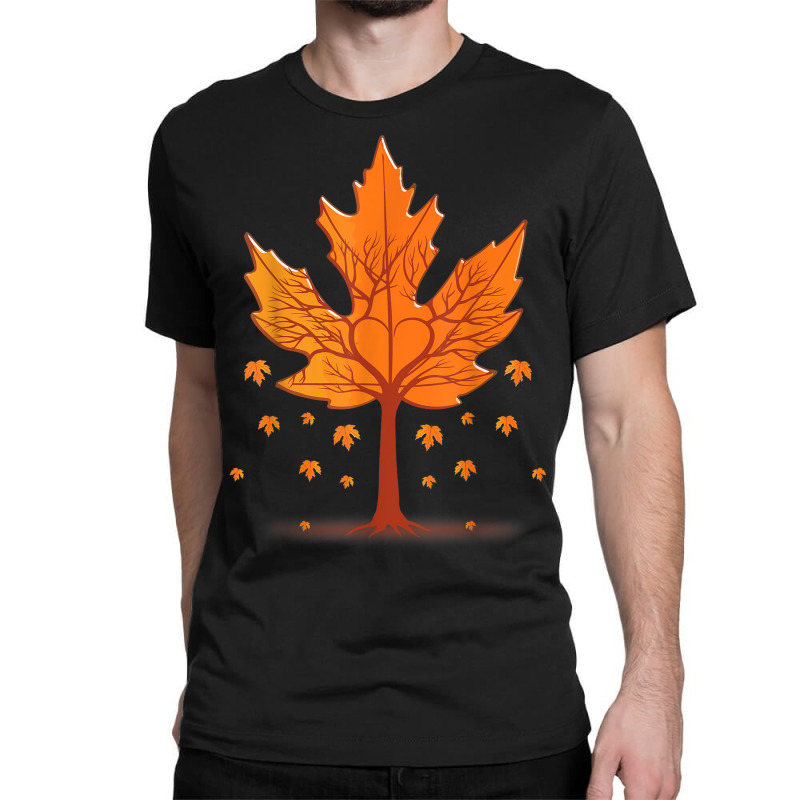 Maple Leaf Autumn Tree Orange Fall Leaves Season Classic T-shirt by Lambent | Artistshot