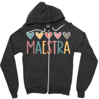 Maestra Spanish Bilingual Teacher Back To School Zipper Hoodie | Artistshot