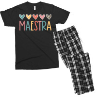 Maestra Spanish Bilingual Teacher Back To School Men's T-shirt Pajama Set | Artistshot