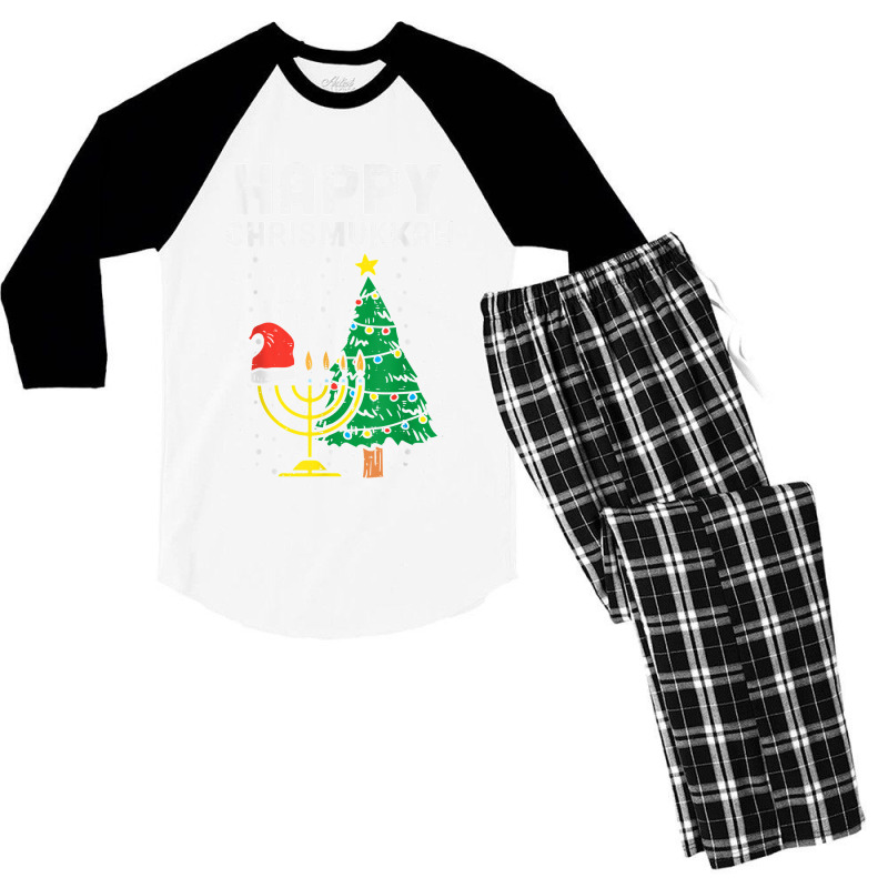 Happy Christmukkah Jewish Christmas Hanukkah Chanukah Gift Men's 3/4 Sleeve Pajama Set | Artistshot