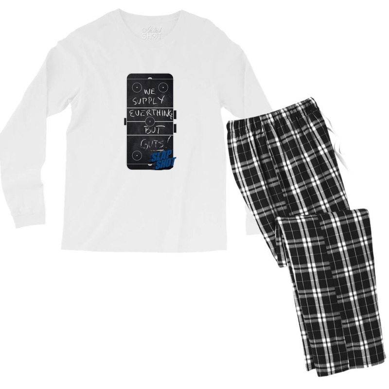 Slap Shot, Chalkboard, Men's Long Sleeve Pajama Set | Artistshot