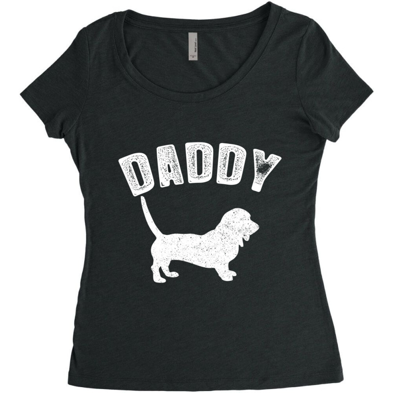 Basset Hound Mix Daddy Matching Family Women's Triblend Scoop T-shirt by King Davila | Artistshot