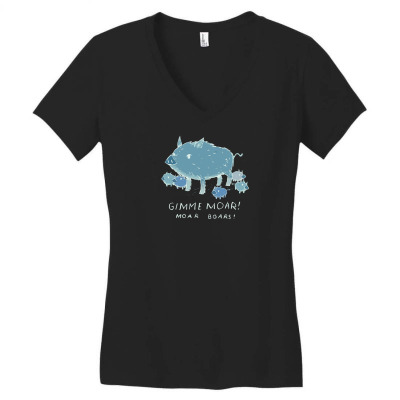 Moar Boars Women's V-neck T-shirt Designed By Im4s