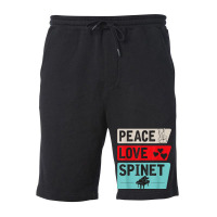 Peace Love Spinet Musical Instrument Spinet Harpsichord Fleece Short | Artistshot