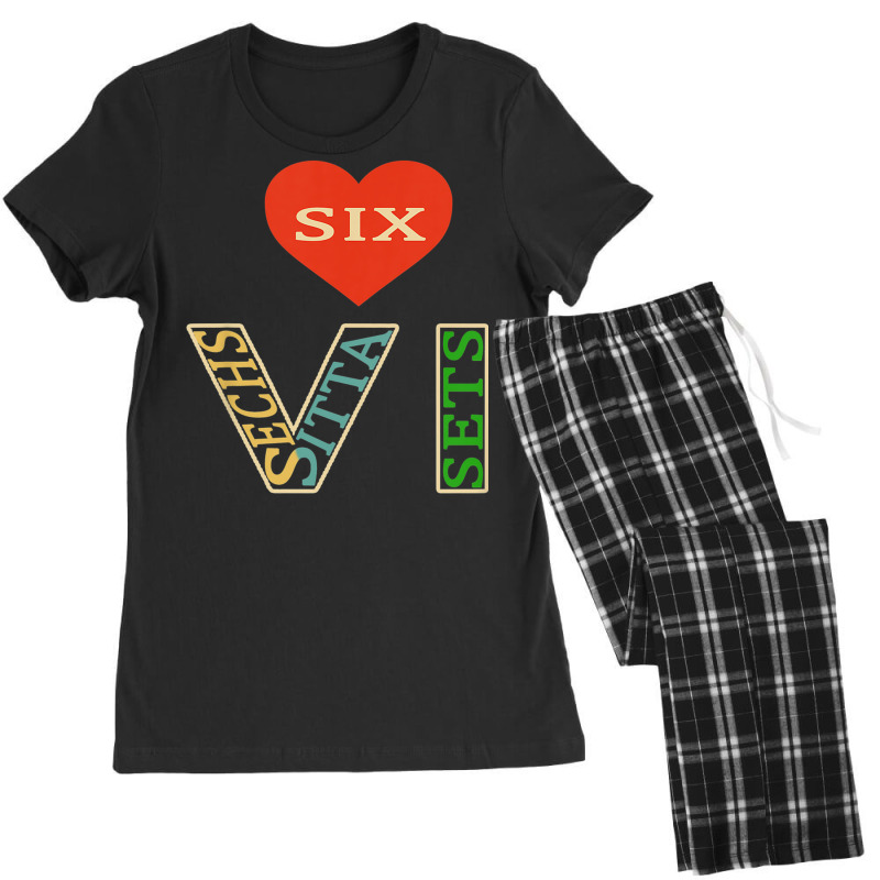 Kids Roman Numeral 6 With Different Languages Women's Pajamas Set by Deluxe | Artistshot