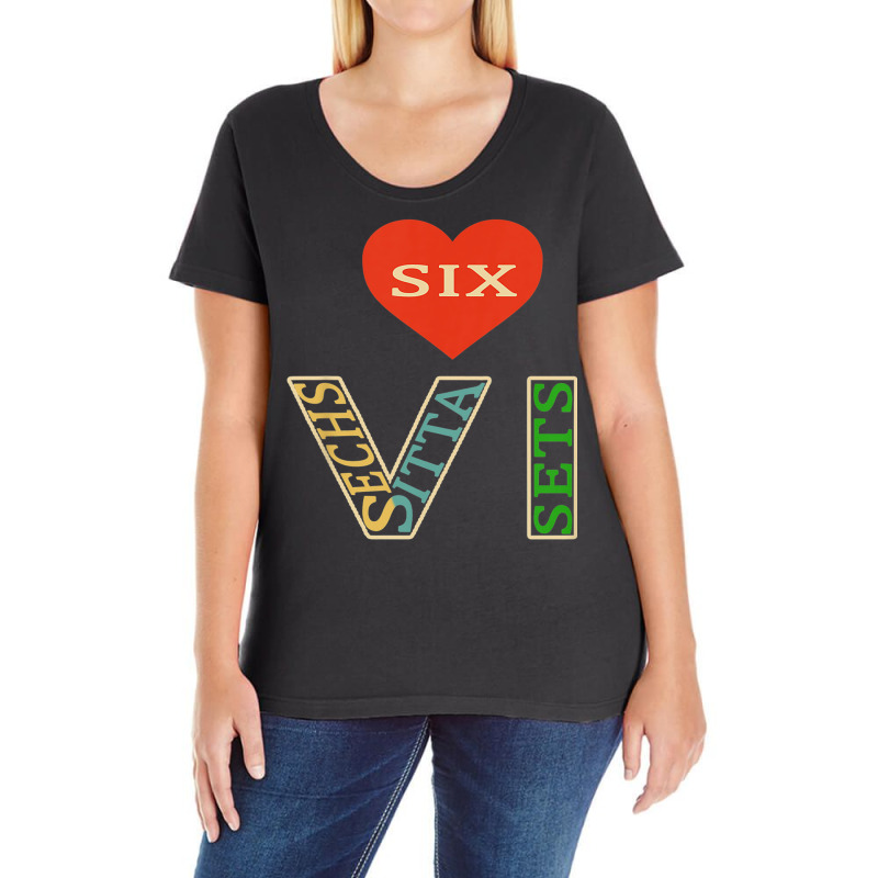 Kids Roman Numeral 6 With Different Languages Ladies Curvy T-Shirt by Deluxe | Artistshot