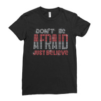 Don't Be Afraid Just Believe Bling Rhinestone Christian Ladies Fitted T-shirt | Artistshot