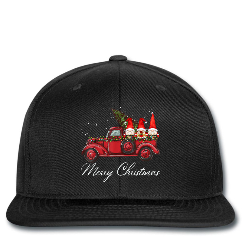 Three Gnomes In Red Truck With Merry Christmas Tree Printed Hat | Artistshot