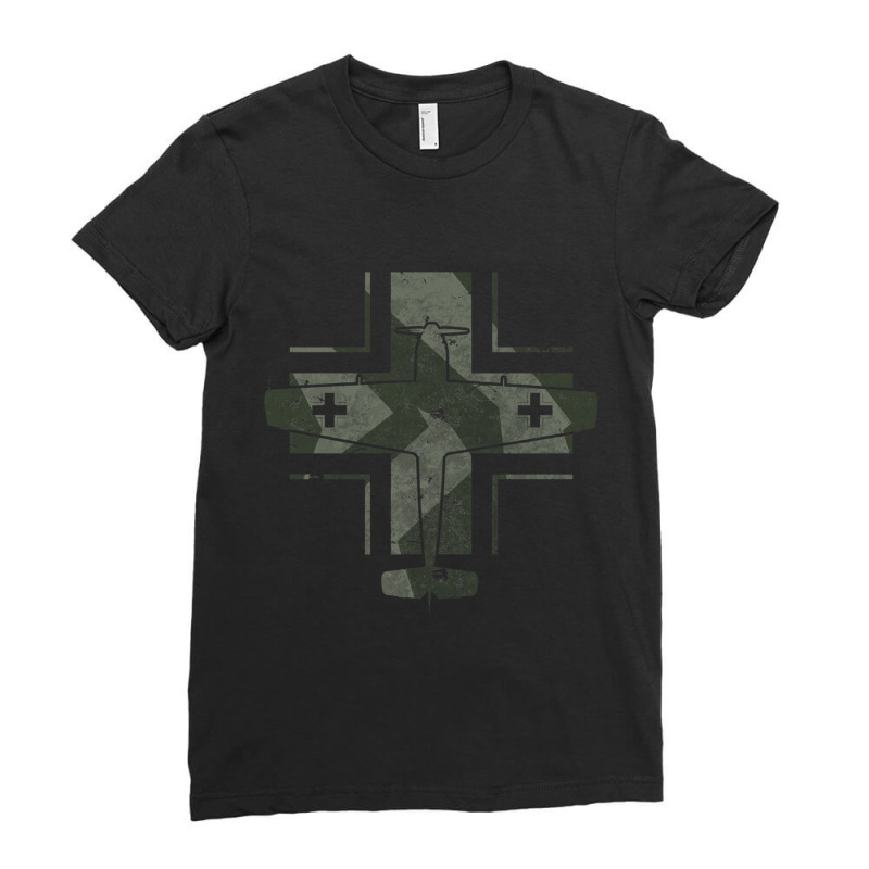 Bf-109 World War 2 German Luftwaffe Aircraft Vintage Design Ladies Fitted T-Shirt by cm-arts | Artistshot