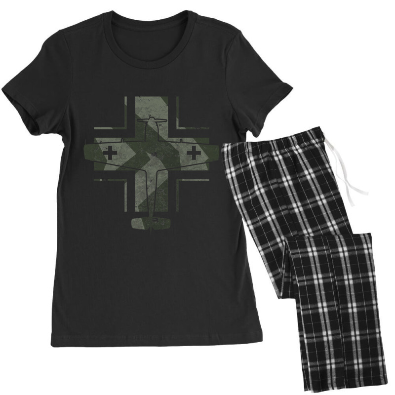 Bf-109 World War 2 German Luftwaffe Aircraft Vintage Design Women's Pajamas Set by cm-arts | Artistshot