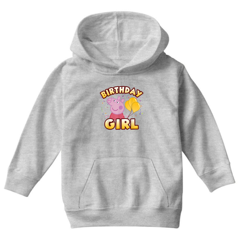 Peppa Pig Birthday Girl Youth Hoodie by cm-arts | Artistshot