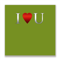 I Love U Heart Metal Print Square | Artistshot