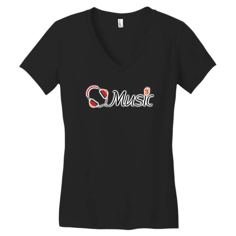 Headphones Music Women's V-neck T-shirt | Artistshot