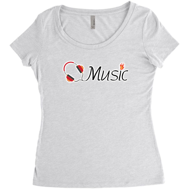 Headphones Music Women's Triblend Scoop T-shirt | Artistshot