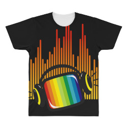 headphones tv music colorful All Over Men's T-shirt | Artistshot