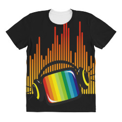 headphones tv music colorful All Over Women's T-shirt | Artistshot