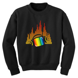 headphones tv music colorful Youth Sweatshirt | Artistshot