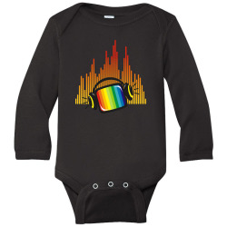 headphones tv music colorful Long Sleeve Baby Bodysuit | Artistshot