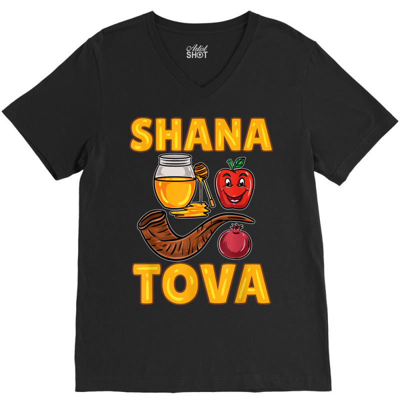 Shana Tova Rosh Hashanah V-neck Tee | Artistshot