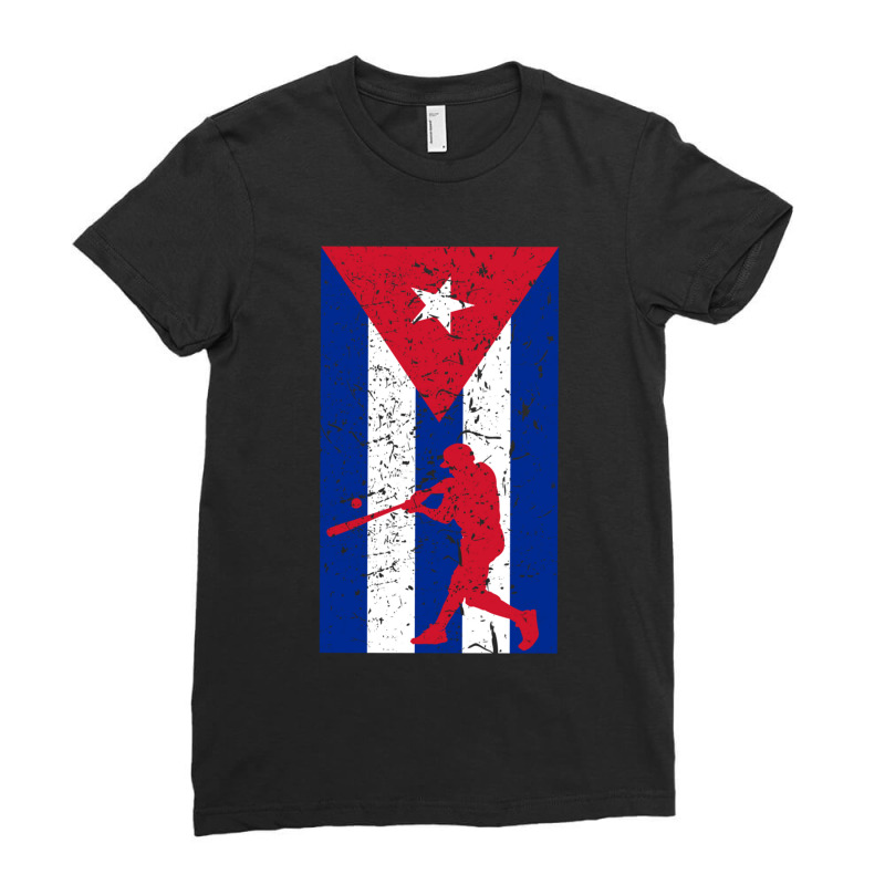 Baseball Cuba Latin America Ladies Fitted T-Shirt by cm-arts | Artistshot