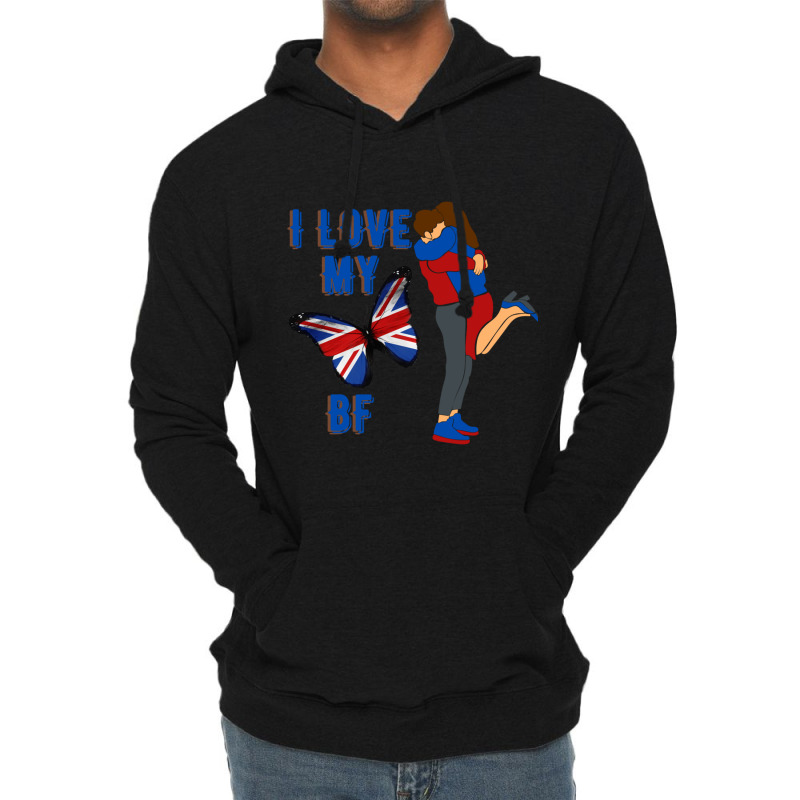 I Love My English Bf Lightweight Hoodie by cm-arts | Artistshot