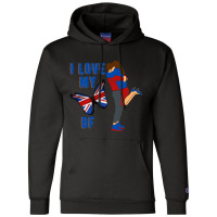 I Love My English Bf Champion Hoodie | Artistshot