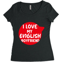 I Love My English Bf Women's Triblend Scoop T-shirt | Artistshot