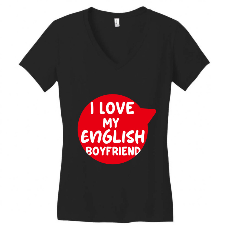 I Love My English Bf Women's V-Neck T-Shirt by cm-arts | Artistshot