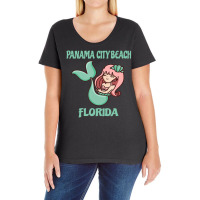 Panama City Beach Cute Mermaid Themed Ladies Curvy T-shirt | Artistshot