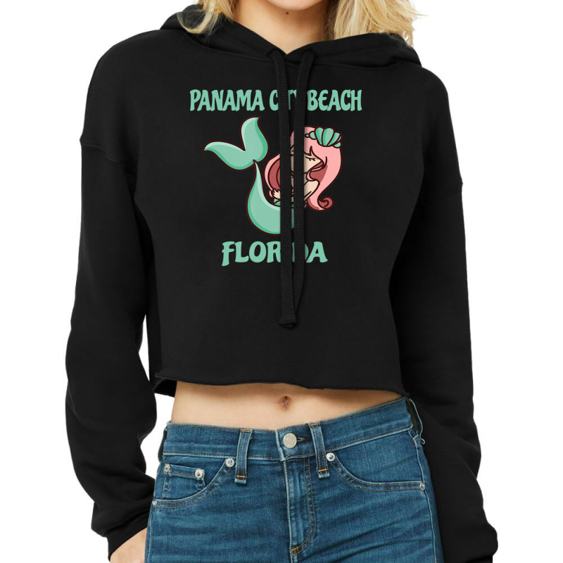 Panama City Beach Cute Mermaid Themed Cropped Hoodie by Min01 | Artistshot