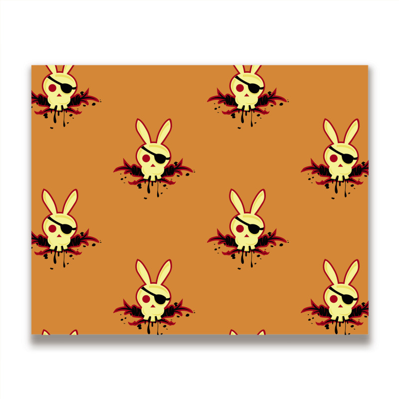 Bunny Skull And Crosscarrots Metal Print Horizontal | Artistshot