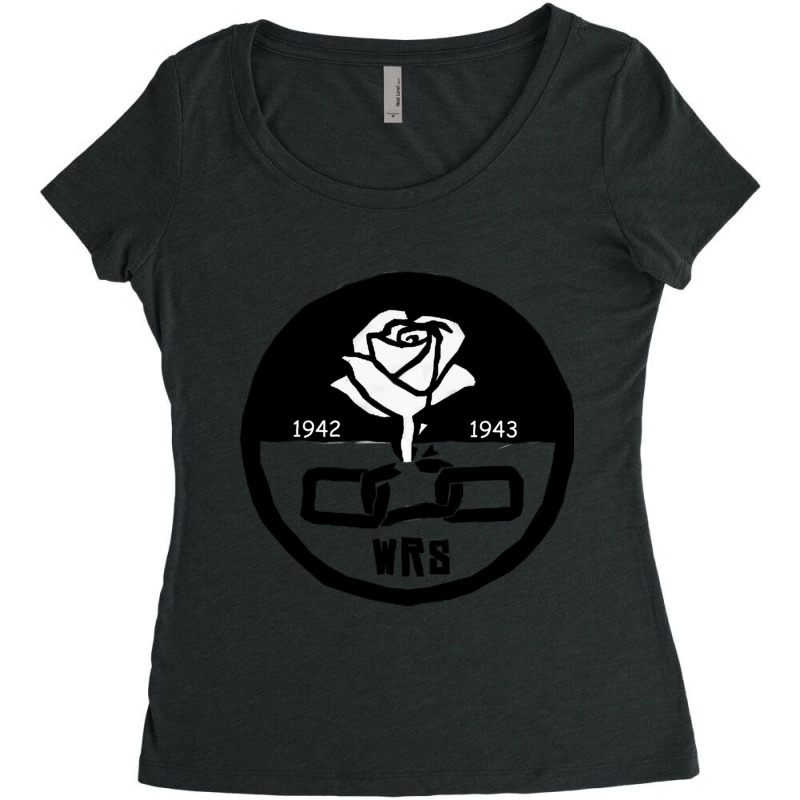 White Rose Society Women's Triblend Scoop T-shirt by cm-arts | Artistshot