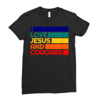 Love Jesus And Cougars Mature Woman Lover Cougar Bait Ladies Fitted T-shirt | Artistshot