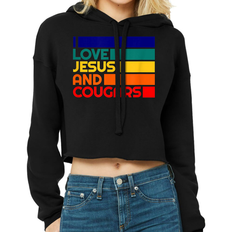 Love Jesus And Cougars Mature Woman Lover Cougar Bait Cropped Hoodie by August | Artistshot