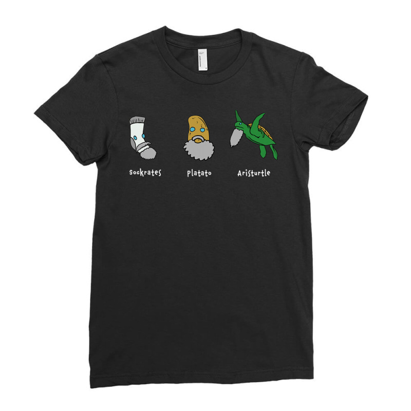 Philosophy Socrates Plato Aristotle For Philosophers Ladies Fitted T-Shirt by Min01 | Artistshot