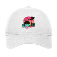 Vintage Panama City Beach Florida Palm Trees Fl Distressed Long Sleeve Adjustable Cap | Artistshot