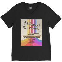 Hello Wisconsin V-neck Tee | Artistshot