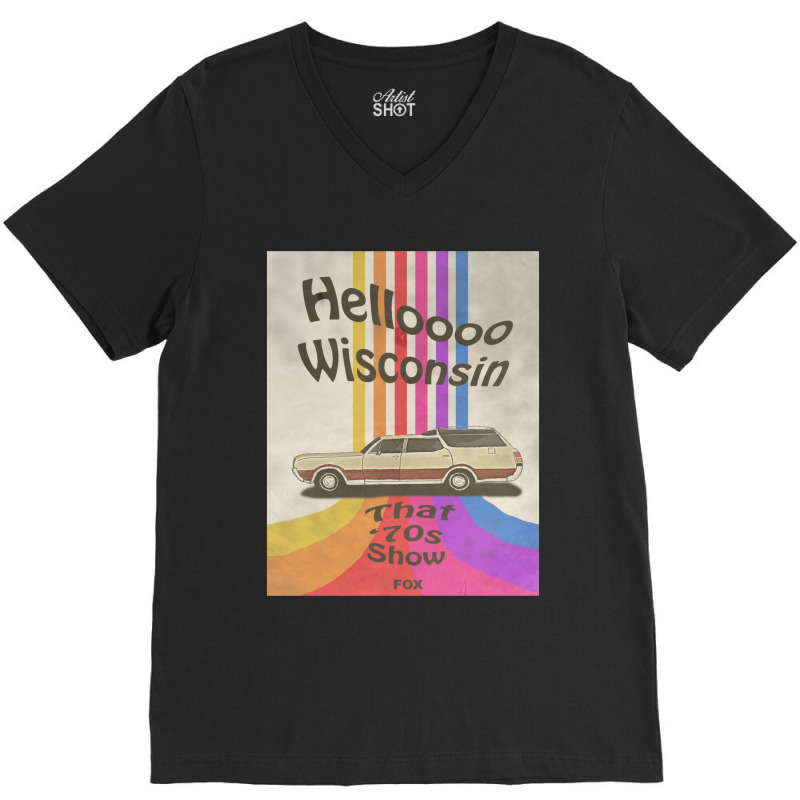 Hello Wisconsin V-Neck Tee by cm-arts | Artistshot