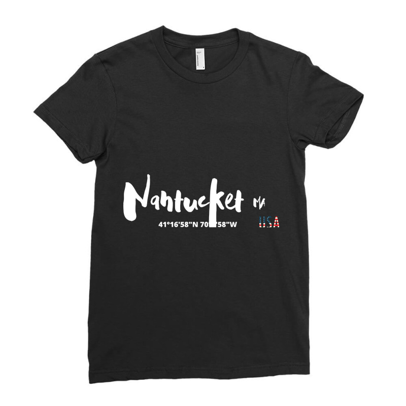 Great Usa Vacation Destination Wear, Nantucket, Holiday Wear, Summer Ladies Fitted T-Shirt by Quick Scully | Artistshot