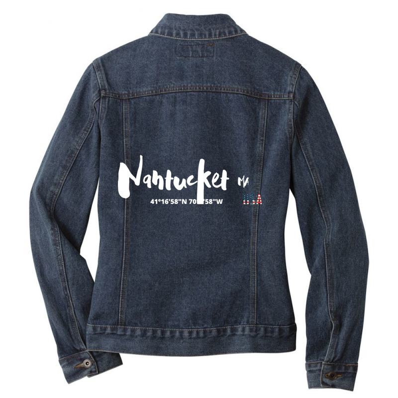 Great Usa Vacation Destination Wear, Nantucket, Holiday Wear, Summer Ladies Denim Jacket by Quick Scully | Artistshot