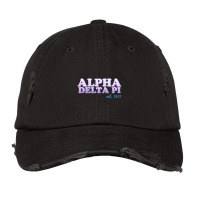 Alpha Delta Pi Ombre Letters, Comfort Colors Chambray Long Sleeve Shir Vintage Cap | Artistshot